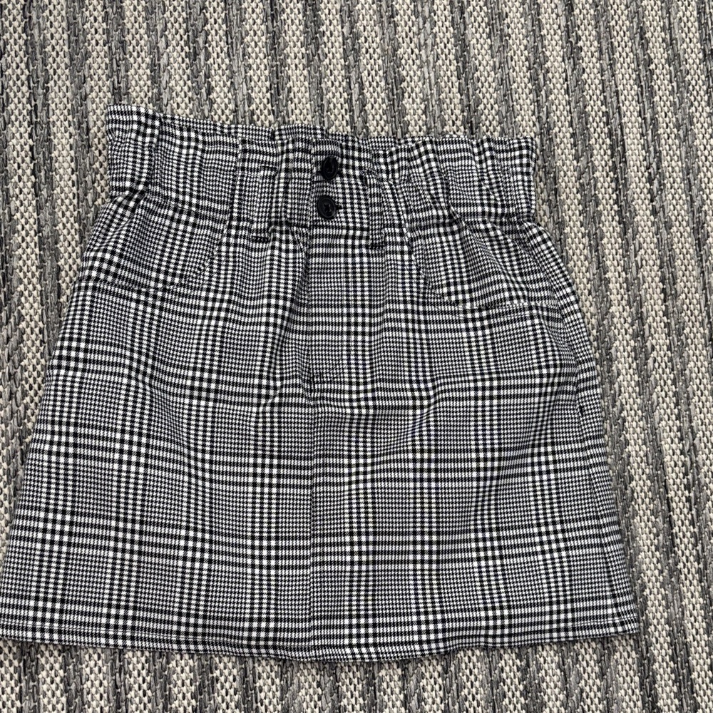 Jolt Black and White Checkered A-Line Skirt